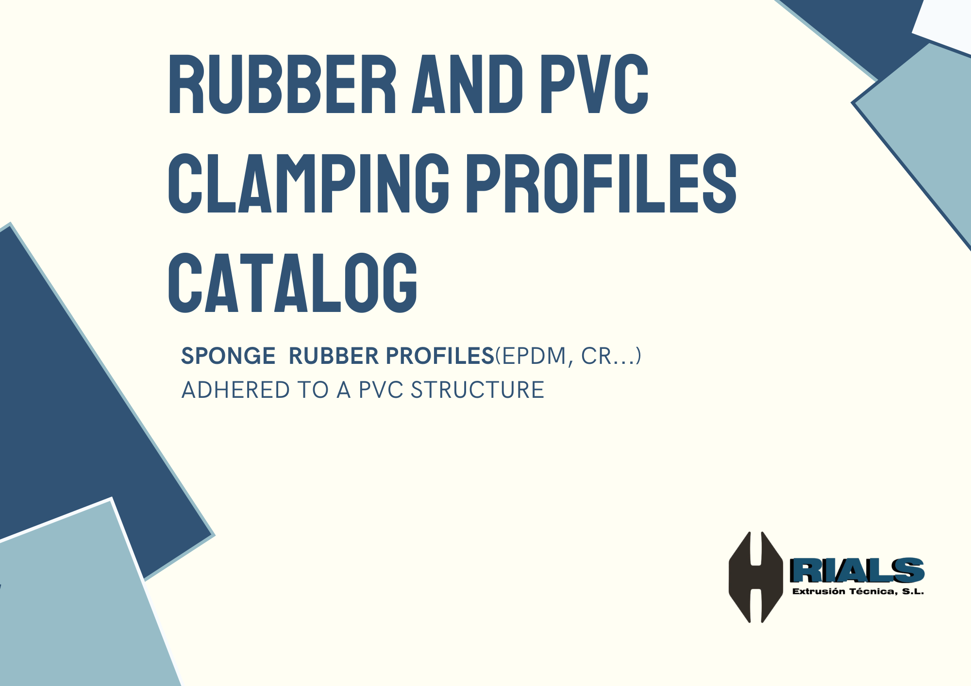 Sponge rubber profiles with PVC Listado de perfiles de goma con estructura de PVC